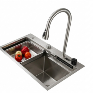 evier cascade inox semi-option 75X46