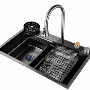 evier cascade noire semi option 75x46
