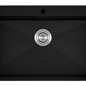 evier handmade 75X45 avec trou Noir MONACO